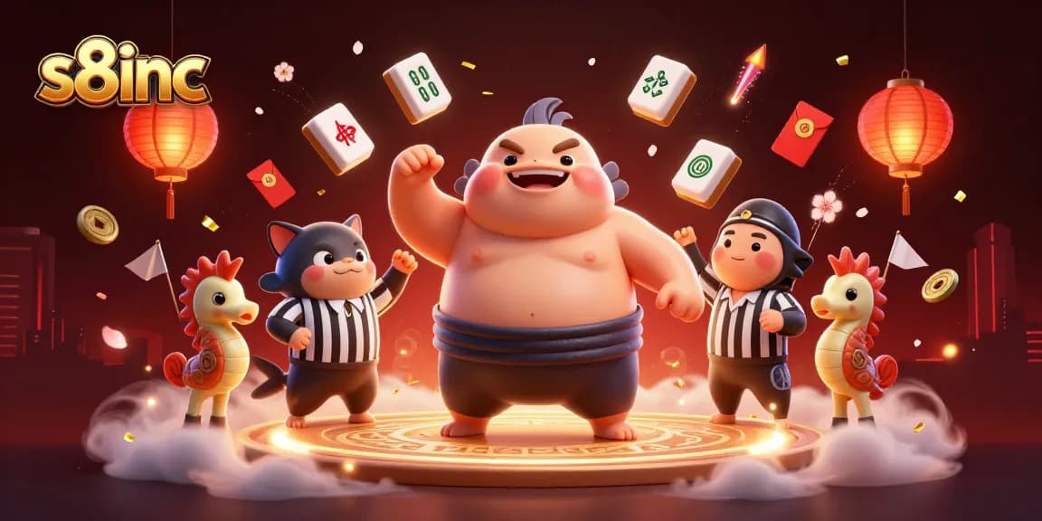 S8inc boosts excitement with a lively underwater casino featuring a fugu in a sumo belt amidst captivating game elements.
