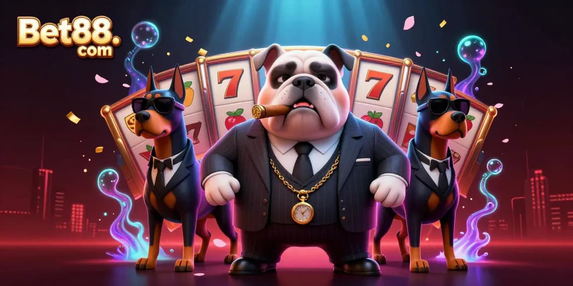 Engage with the vibrant Bet88. com gaming experience featuring 3D animated characters in a lively casino scene.