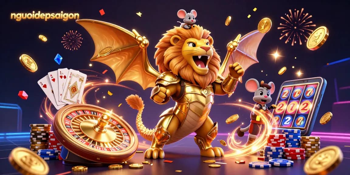 Experience the thrilling action of nguoidepsaigon with a roaring chimera and dynamic casino elements.