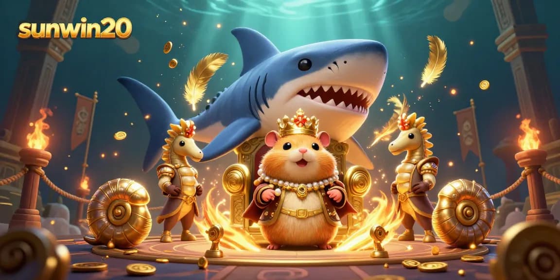 Bet on thrilling adventures at sunwin20 with an exciting underwater gambling scene filled with gold coins.