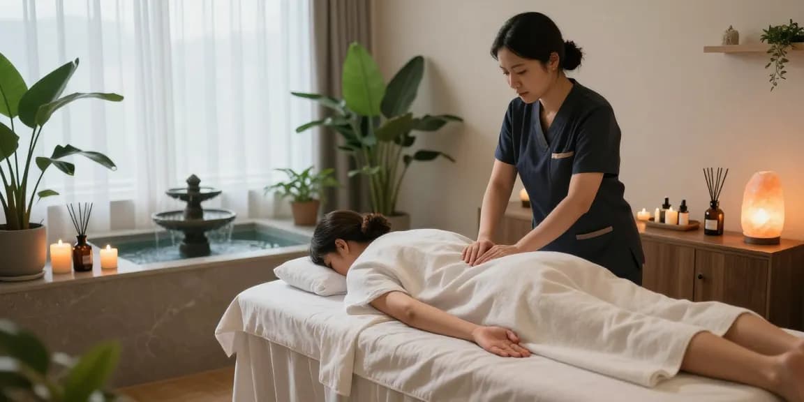 Experience 종로출장마사지 in a calming massage studio with soothing natural light and tranquil decor