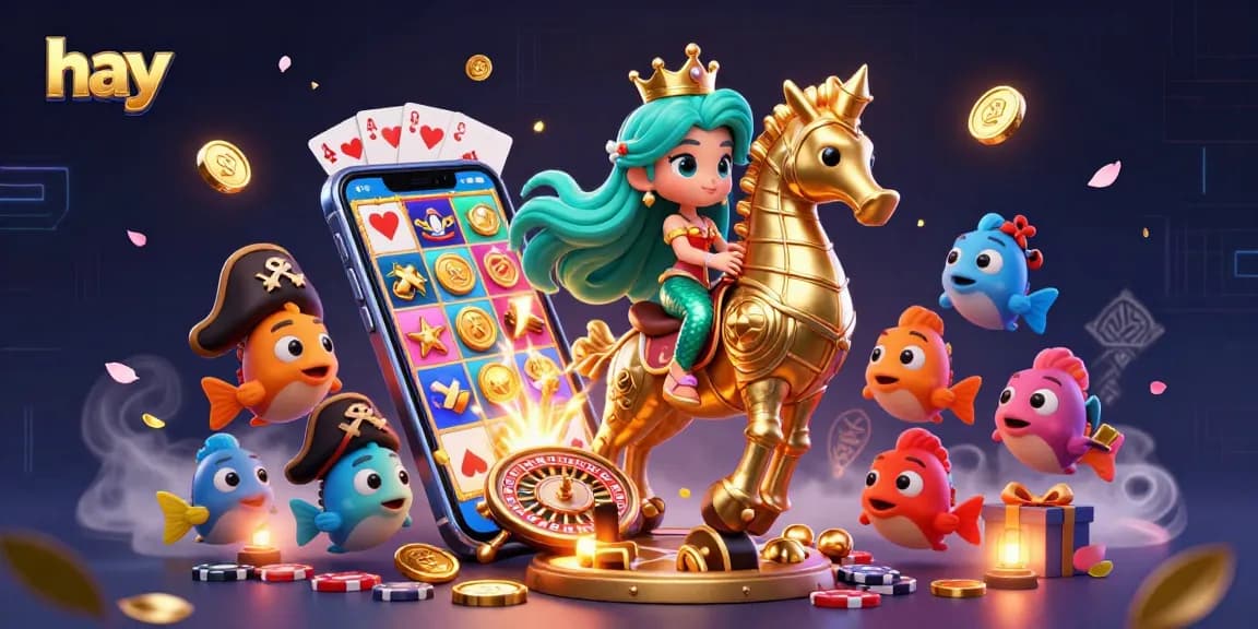Join the fun with hay as the mermaid princess spins the slots and brings in colorful treasures!