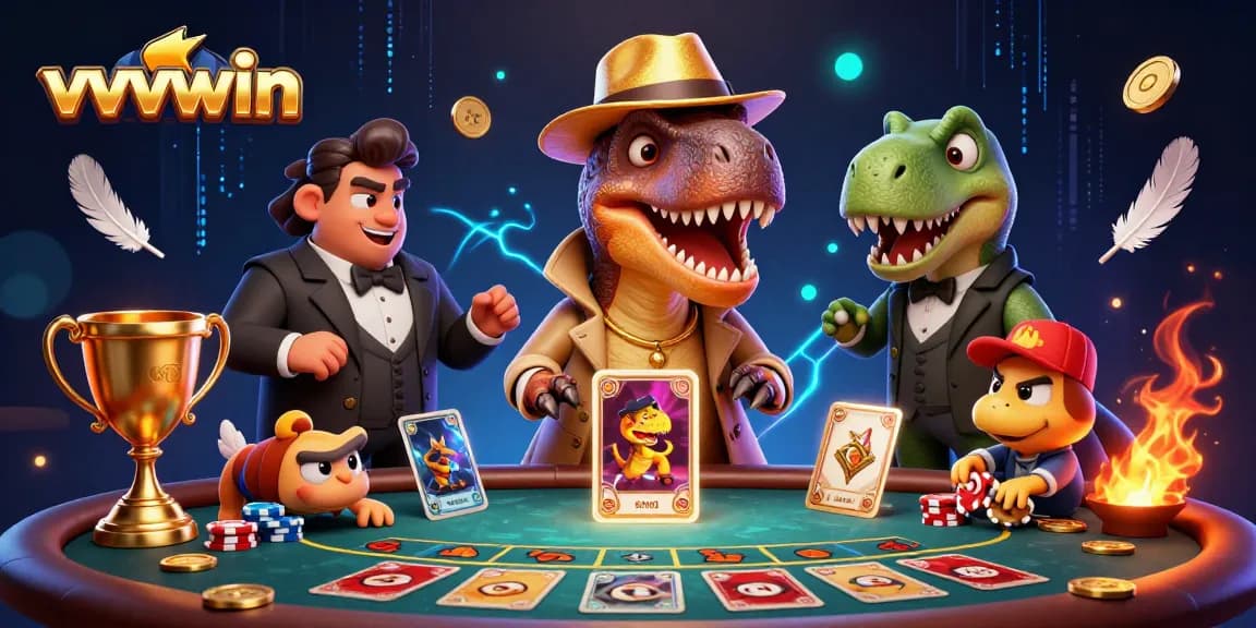See vvvwin's thrilling cartoon scene with a velociraptor card counter and stegosaurus pit boss