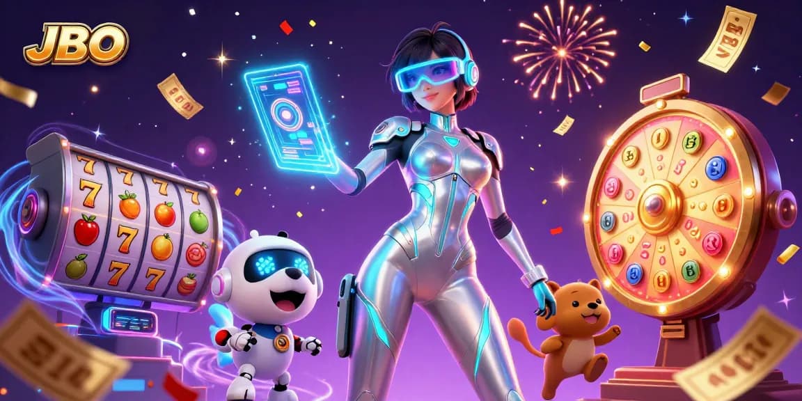 Experience exciting gameplay at JBO with vibrant slot reels and dynamic golden jackpots.