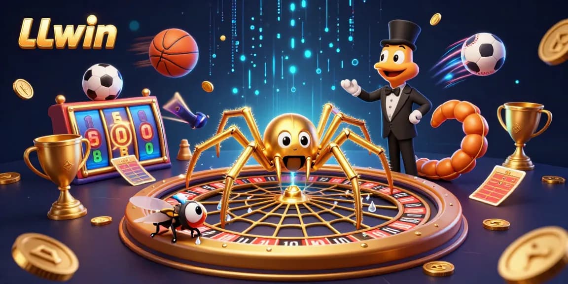 Experience thrilling bets at LLwin's spinning roulette wheel with dynamic sports elements and engaging characters.