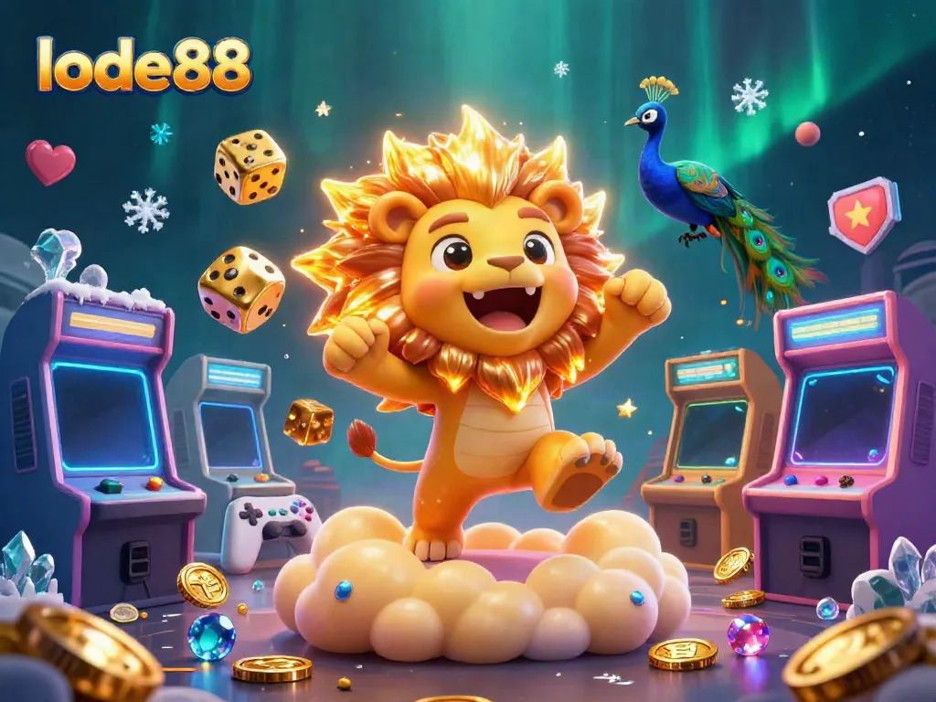 Experience thrilling gameplay with lode88 as a colorful, dynamic 3D casino scene featuring vibrant characters and gaming elements.