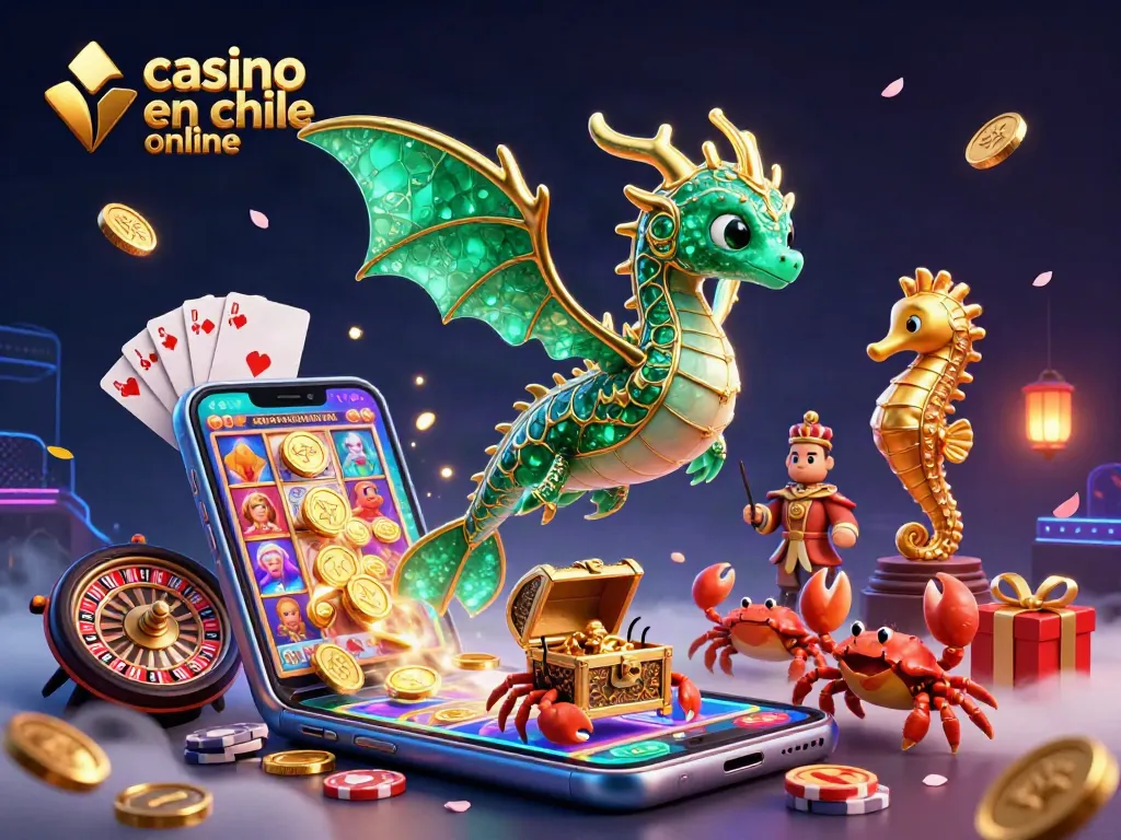 Juega en el casino en chile online mientras observas a un dragón marino de esmeraldas.