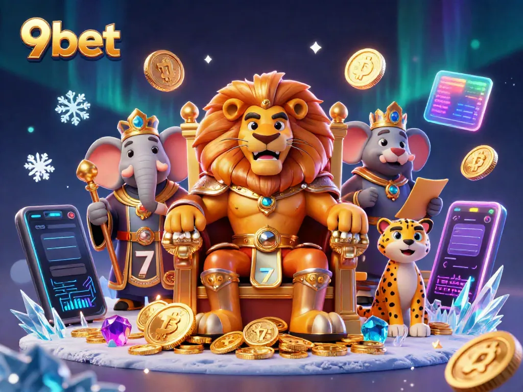 Experience exciting wins at 9bet with the king and companions in a rich casino adventure.