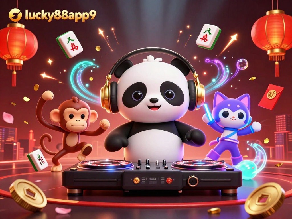Experience the excitement of lucky88app9 with vibrant casino characters in a festive scene.