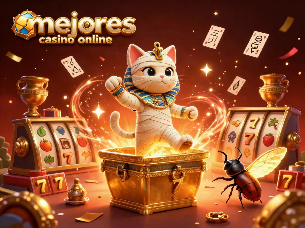 Descubre los mejores casinos online con el gato momia y símbolos emocionantes mientras juegas al azar.