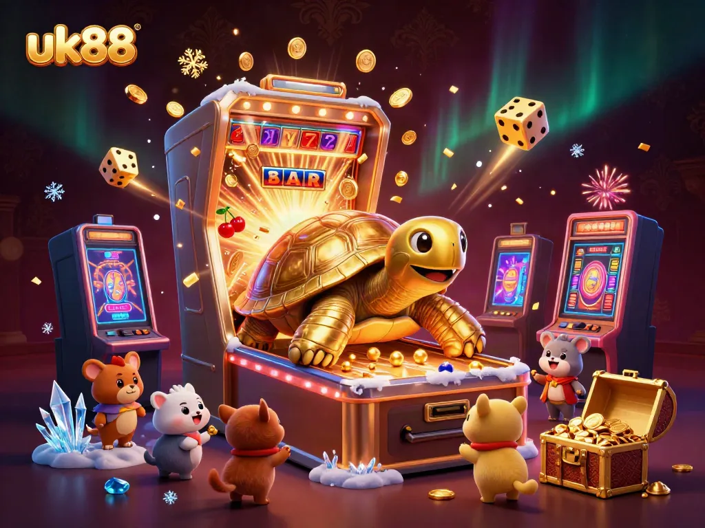 Experience the excitement of uk88's casino atmosphere with playful characters and jackpots!