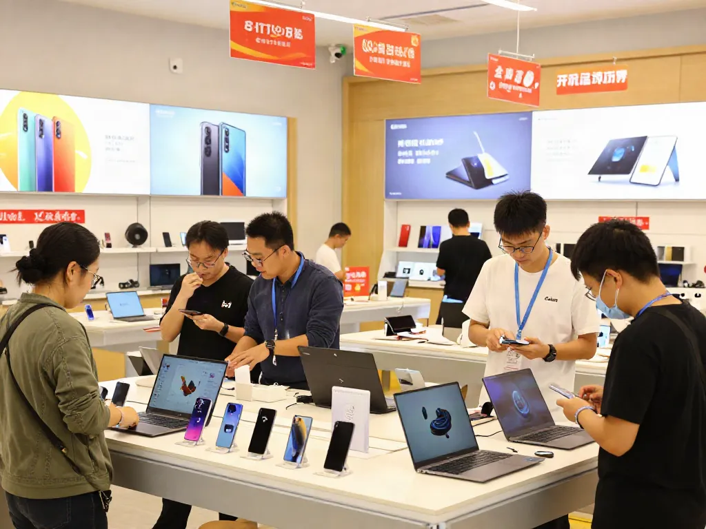 Discover rokok88's electronic gadgets in a vibrant shopping scene.