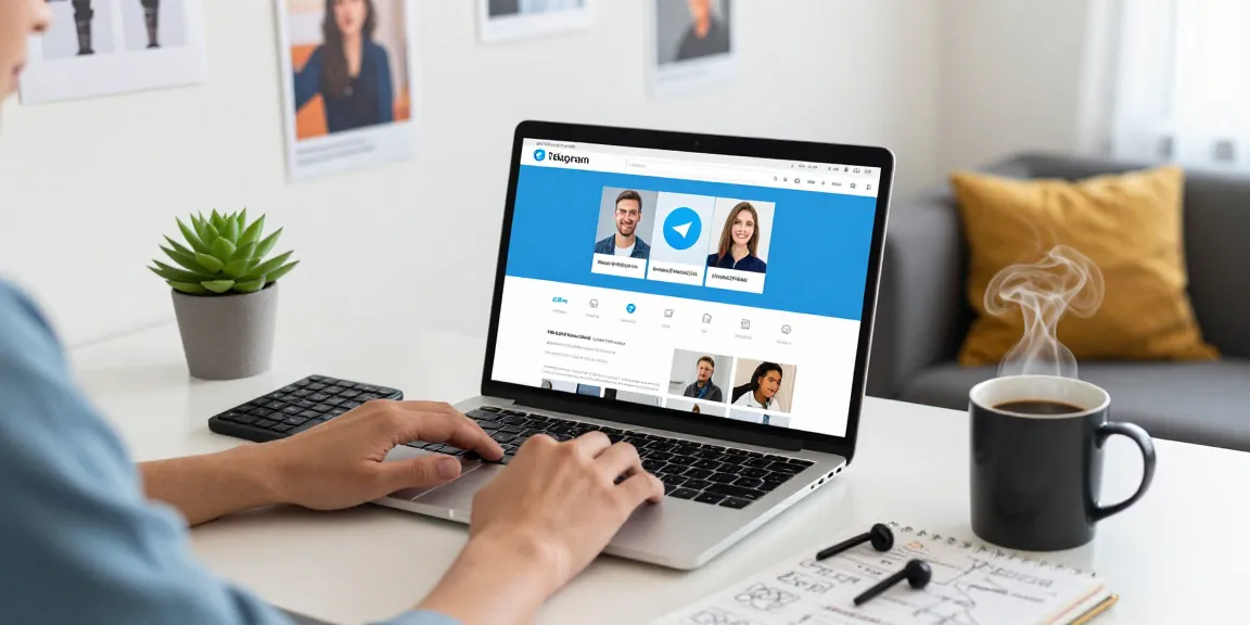 Explore seamless communication using Telegram网页版 in a modern workspace.