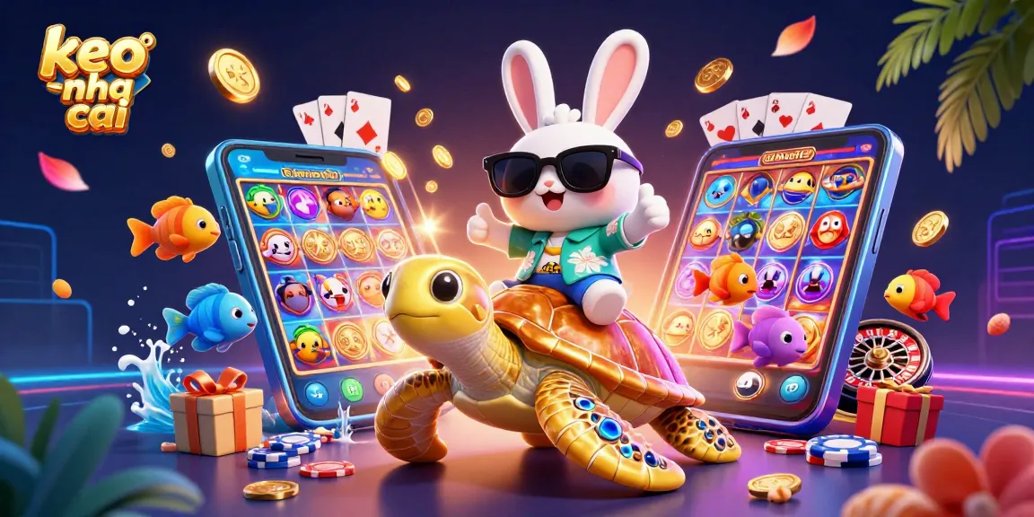Win big with keo nha cai while enjoying a vibrant casino experience in this colorful illustration.