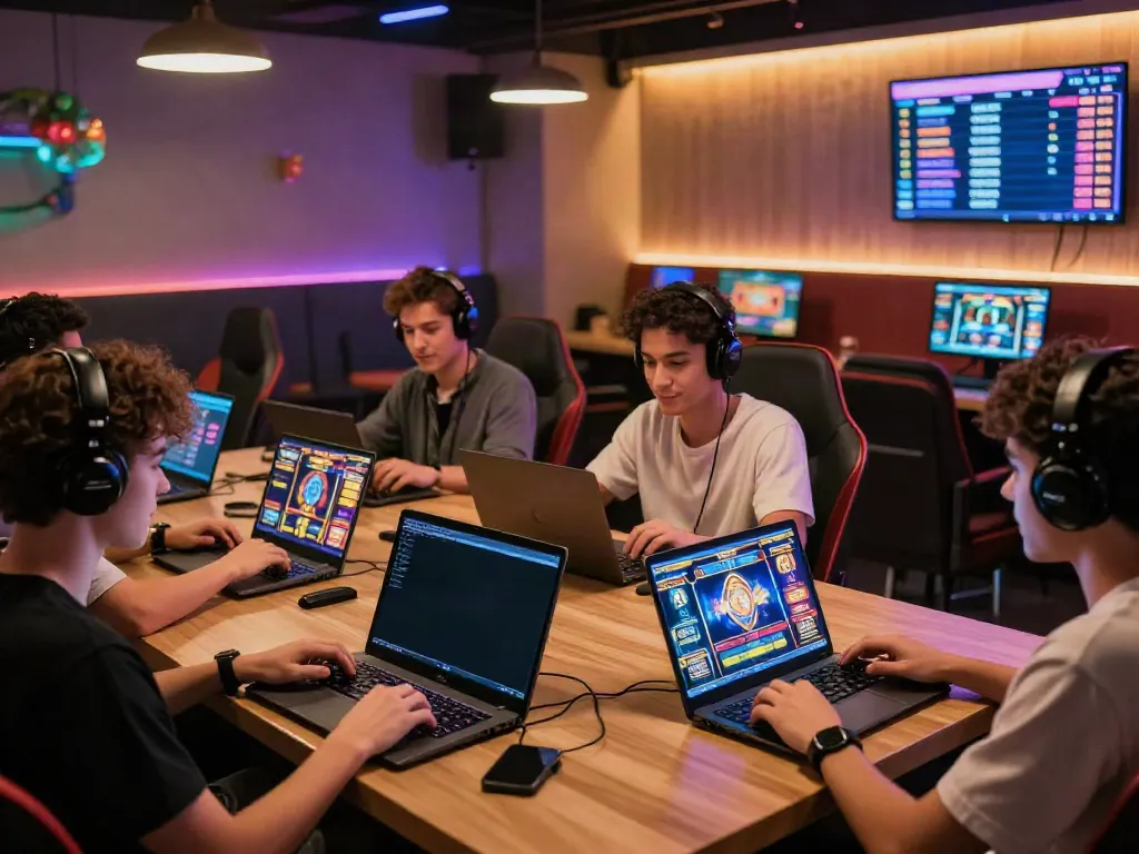 Players enjoying diverse games at Nohuwin online platform, showcasing excitement and community.