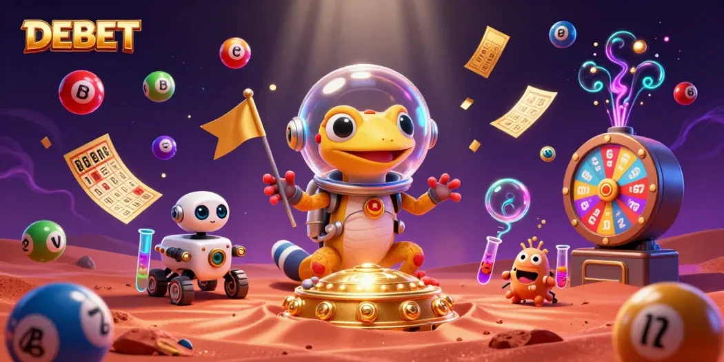 Experience thrilling games at DEBET casino where a Martian gecko finds golden treasures!